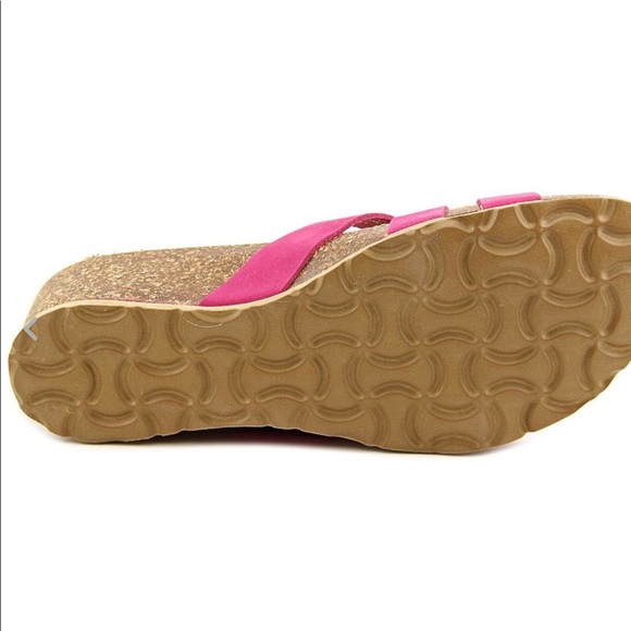 NEW Fuchsia Tuscany Sandalo Wedge Leather Sandal - Picture 5 of 8
